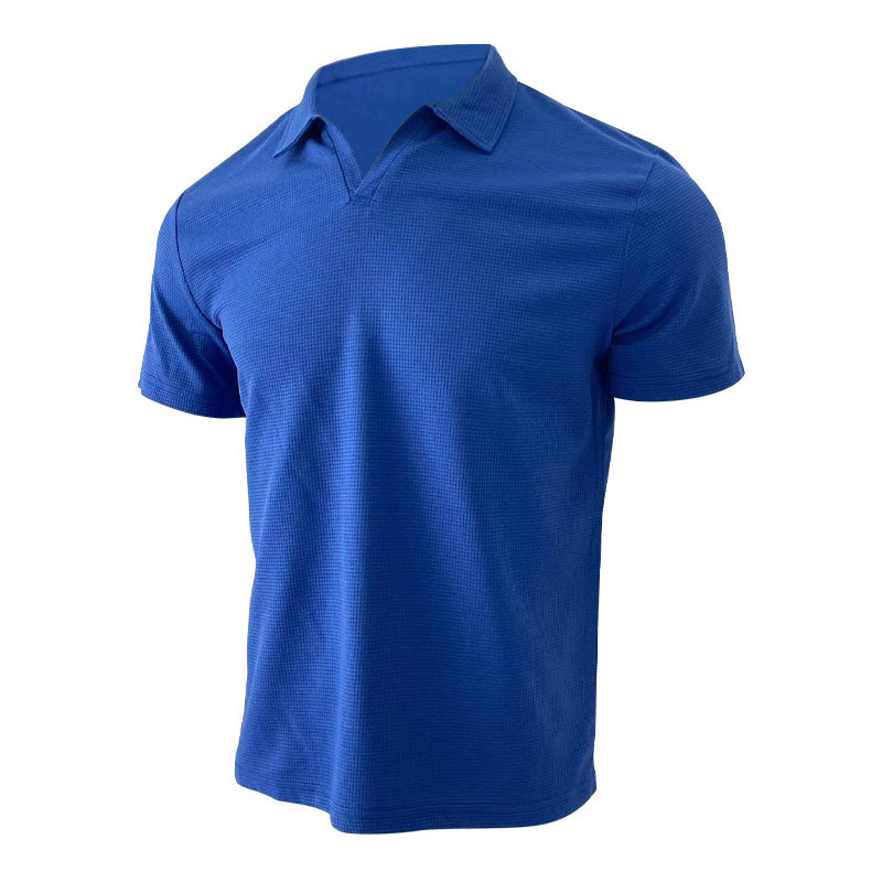 Polo Homme Col V Texturé – Style Élégant & Confort Été