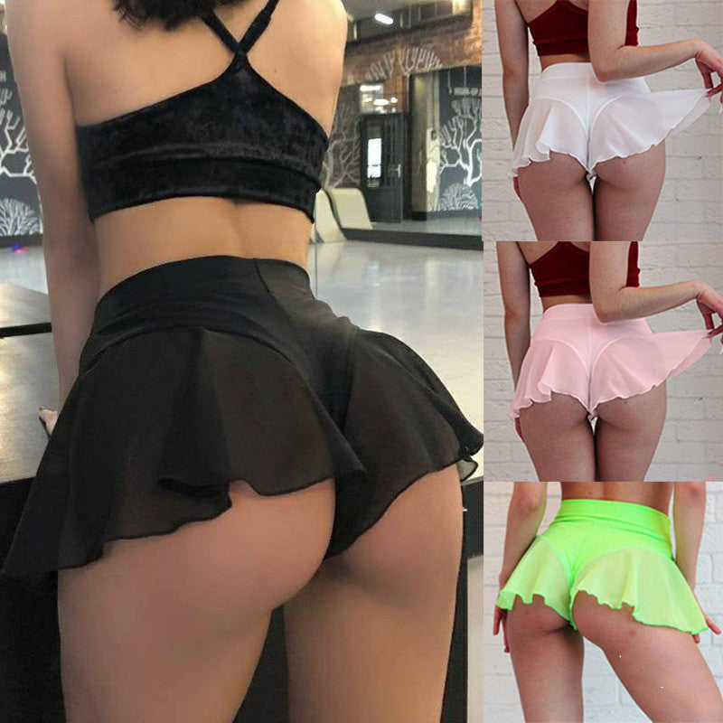 Jupe courte plissée taille élastique – Femme