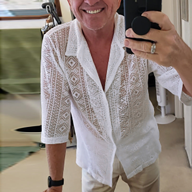 Chemise d’Été Homme – Manches Courtes, Aérée & Élégante