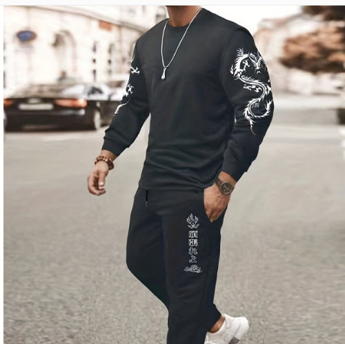 Ensemble Homme 2 Pièces – Haut Manches Longues & Pantalon Ajusté