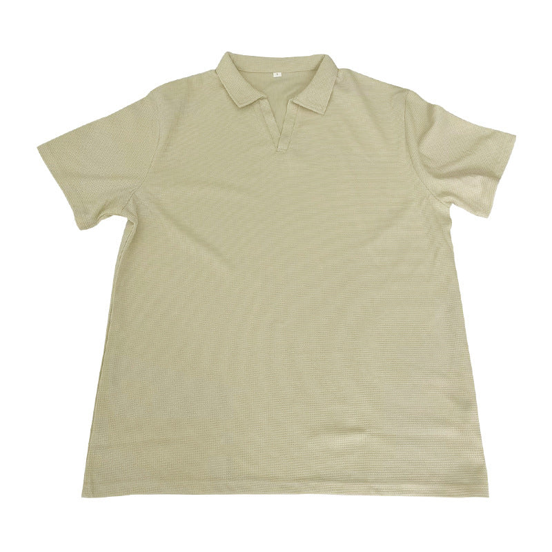 Polo Homme Col V Texturé – Style Élégant & Confort Été
