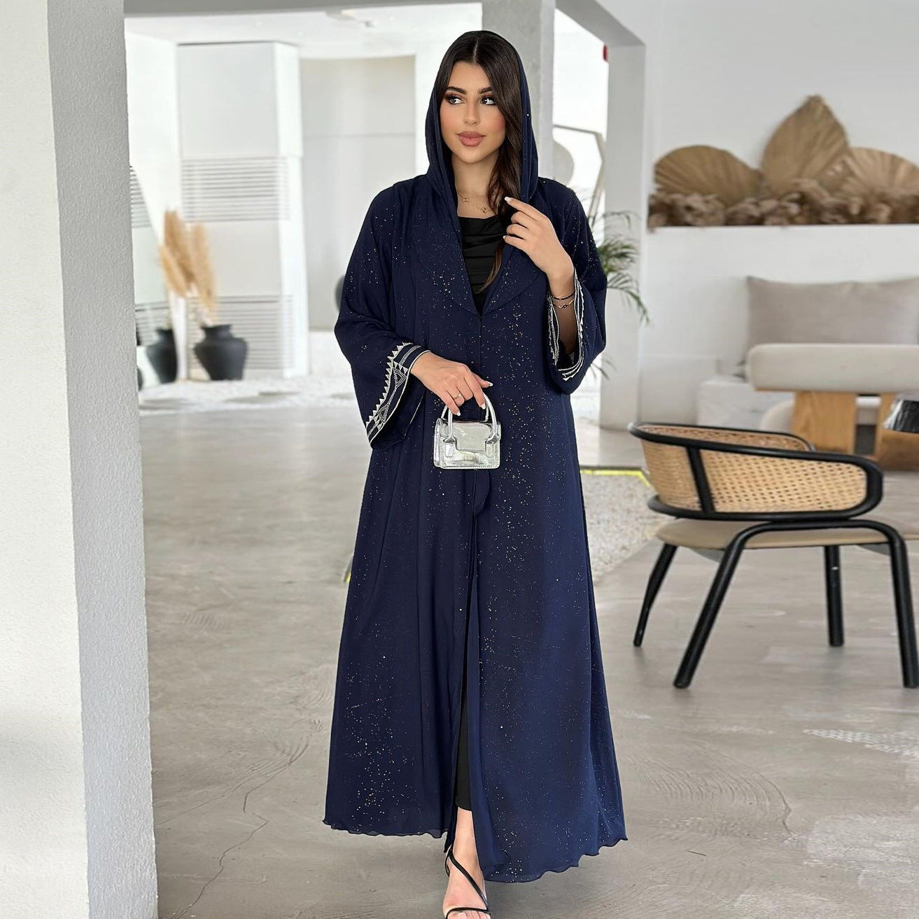 Robe abaya fluide manches longues